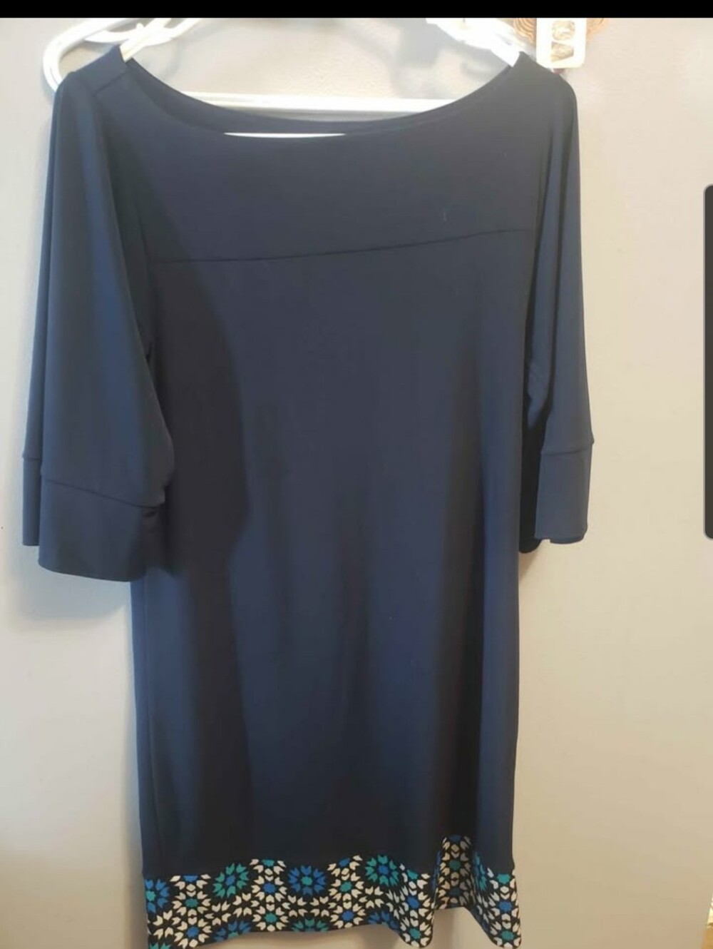 Banana Republic Navy Midi Dress with Floral Border